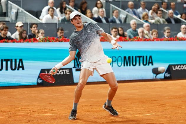 Joao Fonseca (BRA), APRIL 26, 2026 - Tennis : Joao Fonseca during singles Round of 32 match against Rafael Jodar on the ATP, Tennis Herren tour Masters 1000 tournaments Mutua Madrid Open tennis tournament at the Caja Magica in Madrid, Spain. Noxthirdxpartyxsales  aflo_328413225
