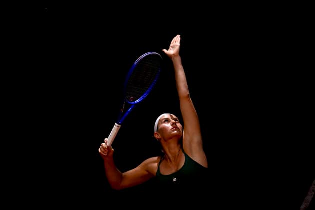 April 26, 2026, Madrid, Madrid, Spain: MARTA KOSTYUK of Ukraine Ã¢â‚¬ WILSON during the Mutua Madrid Open 2026, ATP, Tennis Herren Masters 1000 and WTA, Tennis Damen 1000 tennis tournament, celebrated at Caja Magica on April 26, 2026 in Madrid, Spain. Madrid Spain - ZUMAc312 20260426_zsp_c312_013 Copyright: xOscarxManuelxSanchezx