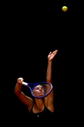 April 26, 2026, Madrid, Madrid, Spain: MARTA KOSTYUK of Ukraine Ã¢â‚¬ WILSON during the Mutua Madrid Open 2026, ATP, Tennis Herren Masters 1000 and WTA, Tennis Damen 1000 tennis tournament, celebrated at Caja Magica on April 26, 2026 in Madrid, Spain. Madrid Spain - ZUMAc312 20260426_zsp_c312_009 Copyright: xOscarxManuelxSanchezx