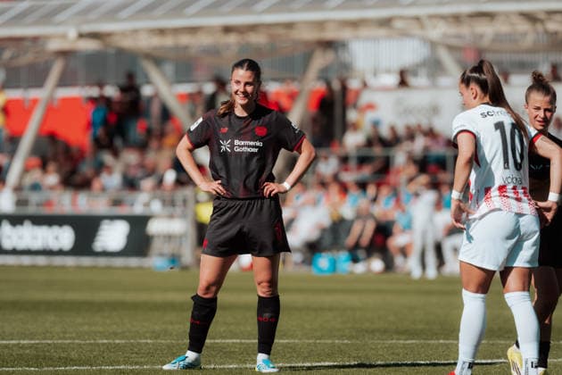 26.04.26, Women, Football, Google Pixel Frauen Bundesliga, Season 2025 2026, Bayer 04 Leverkusen - SC Freiburg, Matchday 23 Katharina Piljic ( 6 - Bayer 04 Leverkusen) Leverkusen Ulrich-Haberland-Stadion NRW Deutschland
