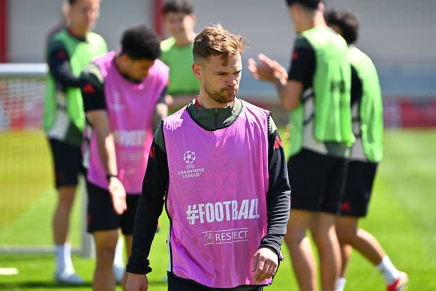 Joshua KIMMICH Bayern Muenchen with full beard Final training Bayern Muenchen on 27 04 2026 Football Champions League semi-final Paris Saint Germain PSG FC Bayern Muenchen on 28 04 2026