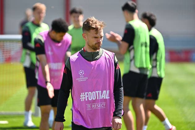 Joshua KIMMICH Bayern Muenchen with full beard Final training Bayern Muenchen on 27 04 2026 Football Champions League semi-final Paris Saint Germain PSG FC Bayern Muenchen on 28 04 2026