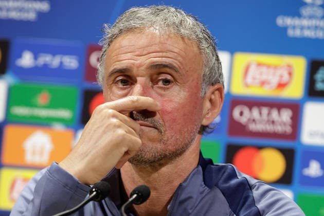 2026 04 27 Paris, Parc des Princes Paris Saint Germain press conference ahead of the Champions League semi-final Paris Saint Germain Bayern Munich v l , coach, coach Luis Enrique Paris Saint Germain pensive Copyright: AntonioxBorga