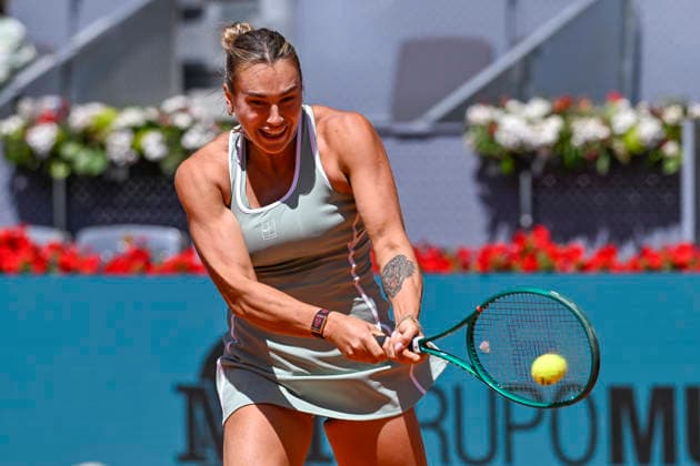 April 27, 2026, Madrid, Madrid, Spain: ARYNA SABALENKA of belarus †NIKE during the Mutua Madrid Open 2026, ATP, Tennis Herren Masters 1000 and WTA, Tennis Damen 1000 tennis tournament, celebrated at Caja Magica on April 26, 2026 in Madrid, Spain. Madrid Spain - ZUMAc312 20260427_zsp_c312_171 Copyright: xOscarxManuelxSanchezx