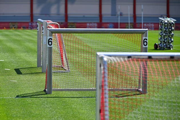 Traininsgtor stand on the training ground Final training Bayern Muenchen on 27 04 2026 Football Champions League semi-final Paris Saint Germain PSG FC Bayern Muenchen on 28 04 2026