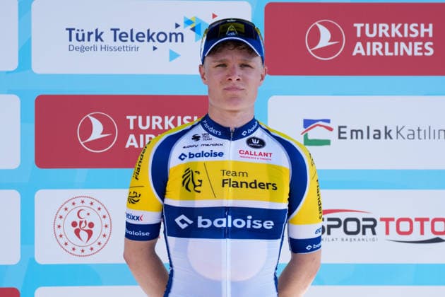 61st Presidential Cycling Tour of Turkiye AYDIN, TURKIYE - APRIL 27: Belgian rider Tom Crabbe of Team Flanders-Baloise celebrates after winning the second stage of the 61st Presidential Cycling Tour of Turkiye, a 152-kilometer route from Aydin to Marmaris, in Aydin, Turkiye, on April 27, 2026. Held under the auspices of the Turkish Presidency and supported by the Turkish Youth and Sports Ministry, the eight-stage race is Turkiye’s only event in the ‘ProSeries’ category on the UCI Europe Tour calendar. Ahmet Serdar Eser Anadolu Aydin Turkey. Editorial use only. Please get in touch for any other usage.  Copyright: x2026xAnadoluxAhmetxSerdarxEserx