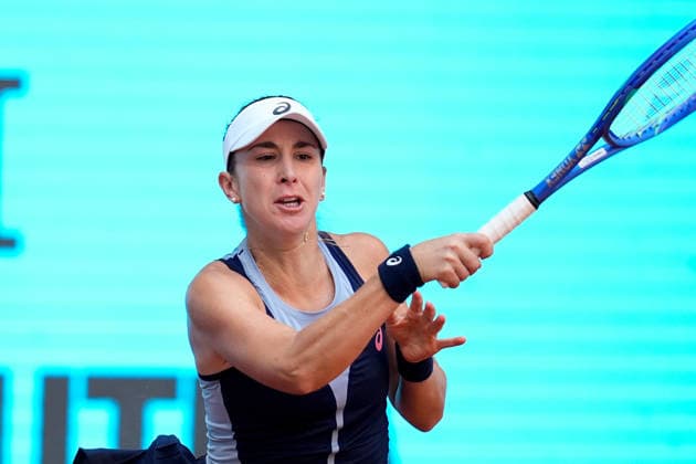 April 27, 2026, Madrid, Madrid, Spain: Belinda Bencic of Switzerland in action against Hailey Baptiste of USA during the Mutua Madrid Open 2026, ATP, Tennis Herren Masters 1000 and WTA, Tennis Damen 1000, at La Caja Magica on April 27, 2026 in Madrid, Spain. Madrid Spain - ZUMAa181 20260427_zaa_a181_090 Copyright: xDennisxAgyemanx