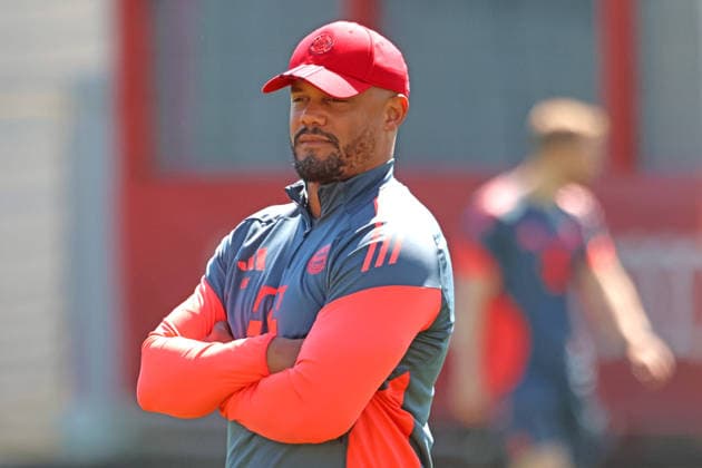 Coach Vincent Kompany, Portrait, Portrait, Football FC Bayern Munich final training before UEFA Champions League, against Paris Saint Germain 27 04 2026 Training ground, Säbenerstr PHOTO Mladen Lackovic LakoPress