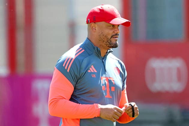 Coach Vincent Kompany, Portrait, Portrait, Football FC Bayern Munich final training before UEFA Champions League, against Paris Saint Germain 27 04 2026 Training ground, Säbenerstr PHOTO Mladen Lackovic LakoPress