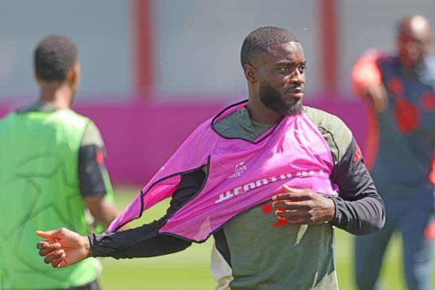 2 Dayot Upamecano, Portrait, Portrait, Football FC Bayern Munich final training before UEFA Champions League, against Paris Saint Germain 27 04 2026 Training ground, Säbenerstr PHOTO Mladen Lackovic LakoPress