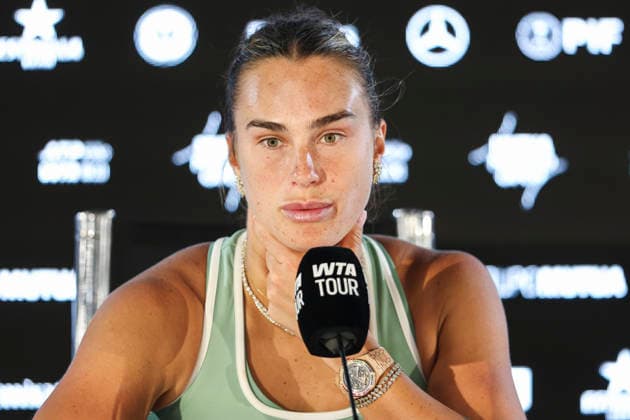 April 27, 2026, Madrid, Madrid, Spain: Aryna Sabalenka of Belarus attends her press conference, PK, Pressekonferenz during the Mutua Madrid Open 2026, ATP, Tennis Herren Masters 1000 and WTA, Tennis Damen 1000, at La Caja Magica on April 27, 2026 in Madrid, Spain. Madrid Spain - ZUMAa181 20260427_zaa_a181_174 Copyright: xIrinaxR.xHipolitox