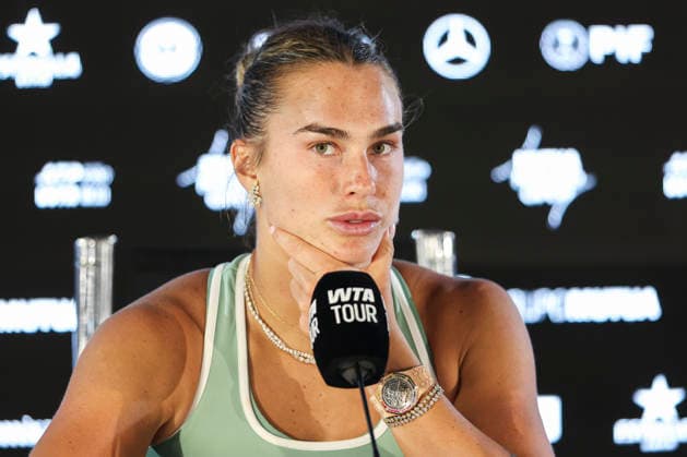 April 27, 2026, Madrid, Madrid, Spain: Aryna Sabalenka of Belarus attends her press conference, PK, Pressekonferenz during the Mutua Madrid Open 2026, ATP, Tennis Herren Masters 1000 and WTA, Tennis Damen 1000, at La Caja Magica on April 27, 2026 in Madrid, Spain. Madrid Spain - ZUMAa181 20260427_zaa_a181_178 Copyright: xIrinaxR.xHipolitox