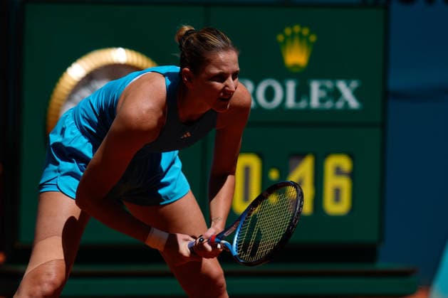 April 27, 2026, Madrid, Madrid, Spain: Karolina Pliskova of Czech Republic in action against Solana Sierra of Argentina during the Mutua Madrid Open 2026, ATP, Tennis Herren Masters 1000 and WTA, Tennis Damen 1000, at La Caja Magica on April 27, 2026 in Madrid, Spain. Madrid Spain - ZUMAa181 20260427_zaa_a181_233 Copyright: xDennisxAgyemanx