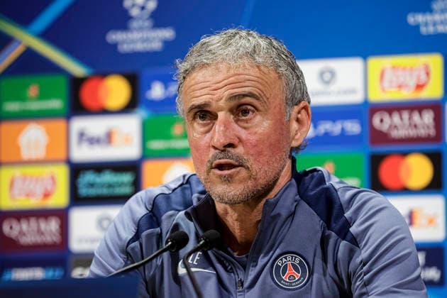 Paris, France April 27 Paris Saint Germain Head Coach Luis Enrique talks during the training session press conference on day ahead of the UEFA Champions League 2025 26 Semi Final First Leg match between Paris Saint Germain and FC Bayern Munchen at Parc des Princes on April 27, 2026 in Paris, France Photo by JustPictures Paris Parc des Princes France Copyright: x x2026xEurasiaxSportxImagesx jp-en-EuSpIm-AB6_PSG_Pressconf_27Apr2026_PR438