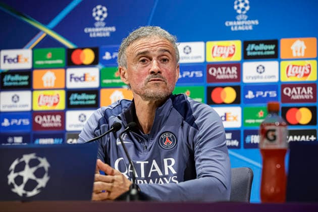 Paris, France April 27 Paris Saint Germain Head Coach Luis Enrique talks during the training session press conference on day ahead of the UEFA Champions League 2025 26 Semi Final First Leg match between Paris Saint Germain and FC Bayern Munchen at Parc des Princes on April 27, 2026 in Paris, France Photo by JustPictures Paris Parc des Princes France Copyright: x x2026xEurasiaxSportxImagesx jp-en-EuSpIm-AB6_PSG_Pressconf_27Apr2026_PR424