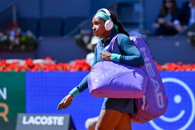April 27, 2026, Madrid, Madrid, Spain: COCO GAUFF of united states - NEW BALANCE during the Mutua Madrid Open 2026, ATP, Tennis Herren Masters 1000 and WTA, Tennis Damen 1000 tennis tournament, celebrated at Caja Magica on April 26, 2026 in Madrid, Spain. Madrid Spain - ZUMAc312 20260427_zsp_c312_222 Copyright: xOscarxManuelxSanchezx