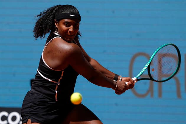 MADRID OPEN TENNIS 2026. WTA, Tennis Damen BENCIC ¢ SUI v BAPTISTE ¢ USA Hailey Baptiste, USA, during Madrid Open Tennis 2025 match. April 27, 2026.(ALTERPHOTOS Acero) MadridSpain  Copyright: xAcerox