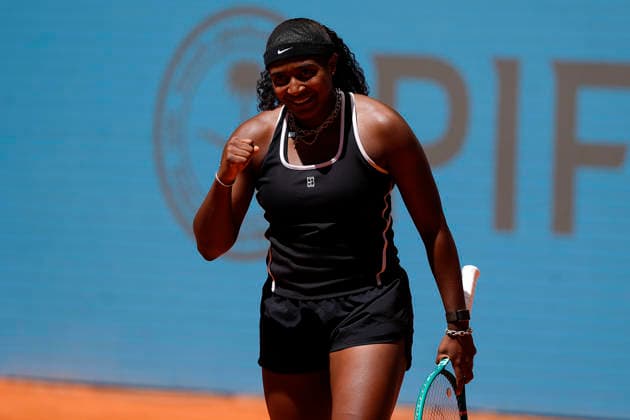 MADRID OPEN TENNIS 2026. WTA, Tennis Damen BENCIC ¢ SUI v BAPTISTE ¢ USA Hailey Baptiste, USA, during Madrid Open Tennis 2025 match. April 27, 2026.(ALTERPHOTOS Acero) MadridSpain  Copyright: xAcerox