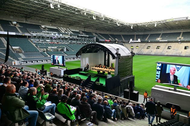 27.04.2026; Moenchengladbach; Fussball, Herren, 1. Fussball-Bundesliga, Saison 2025 2026, Mitgliederversammlung Borussia Moenchengladbach 1416 Mitglieder kamen zur Mitgliederversammlung DFL regulations prohibit any use of photographs as image sequences and or quasi-video. Borussia-Park NRW Deutschland *** 27 04 2026 Moenchengladbach Fußball, Herren, 1 Fussball Bundesliga, Saison 2025 2026, Mitgliederversammlung Borussia Moenchengladbach 1416 Mitglieder kamen zur Mitgliederversammlung DFL regulations prohibit any use of photographs as image sequences and or quasi video Borussia Park NRW Deutschland