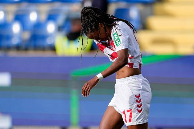 Lydia Andrade Cologne, 17 , single image, single photo, action, action, looking disappointed, disappointment, frustration, disappointed, pessimistic, 27 04 2026, Sinsheim Hoffenheim Germany , Football, Google Pixel Women Bundesliga, TSG 1899 Hoffenheim 1 FC Köln, DFB DFL REGULATIONS PROHIBIT ANY USE OF PHOTOGRAPHS AS IMAGE SEQUENCES AND OR QUASI VIDEO xozx