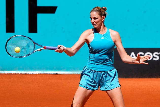Karolina Pliskova, Czech Republic, during Madrid Open Tennis 2025 match. April 27, 2026. (20260427213)