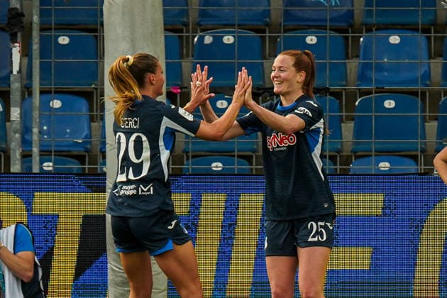 Germany Soccer Google Pixel Women Bundesliga 2025 2026 , 23 Matchday TSG Hoffenheim Women vs 1 FC Cologne Women Dietmar Hopp Stadion Hoffenheim Nikà e van Dijk Nikee van Dijk TSG Hoffenheim Women, 25 , Goal celebration, cheering, emotions, gesture, gestures, facial expressions, Selina Cerci TSG Hoffenheim Women, 29 Copyright: xBennetxLongx