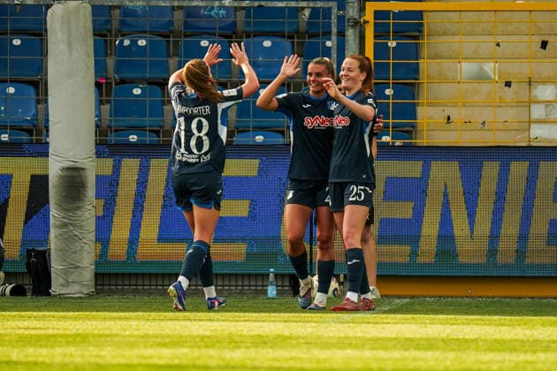 Germany Soccer Google Pixel Women Bundesliga 2025 2026 , 23 Matchday TSG Hoffenheim Women vs 1 FC Cologne Women Dietmar Hopp Stadion Hoffenheim Nikà e van Dijk Nikee van Dijk TSG Hoffenheim Women, 25 , Goal celebration, cheering, emotions, gesture, gestures, facial expressions Selina Cerci TSG Hoffenheim Women, 29 , Valesca Ampoorter TSG Hoffenheim Women, 18 Copyright: xBennetxLongx