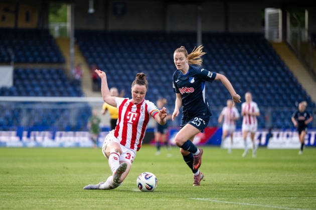 TSG Hoffenheim vs 1 FC Köln, Soccer Women Bundesliga, Matchday 23 27 04 2026, Dietmar Hopp Stadion, Hoffenheim, TSG Hoffenheim vs 1 FC Köln, Soccer Women Bundesliga, Matchday 23, pictured Marina Hegering FC Köln, 33 in duel with Nikee Diana van Dijk TSG Hoffenheim, 25 , nordphotoxGmbHx xMemmler nph00005