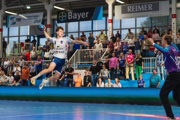 Marvin Siemer 1 VFL Potsdam, 03 with a jump shot TSV Dormagen vs 1 VFL Potsdam, Handball, 2 HBL, Matchday 29, Season 2025 26, 27 04 2026, TSV Dormagen vs 1 VFL Potsdam, Handball, 2 HBL, Matchday 29, Season 2025 26, 27 04 2026 Dormagen Copyright: xEibner-Pressefoto LukasxBaldygax EP_LBA
