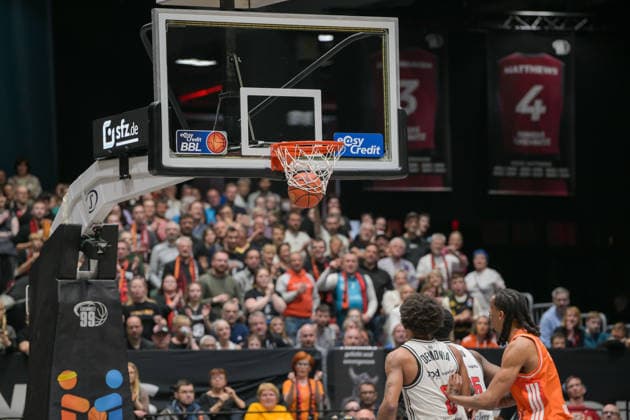 asyCredit Basketball Bundesliga, Matchday 31, Niners Chemnitz BMA365 Bamberg Baskets 27 04 2026 from 20 Copyright: xEHLxMedia MichelxKöhlerx 20262704-Niners Chemnitz-Bamberg Baskets_022