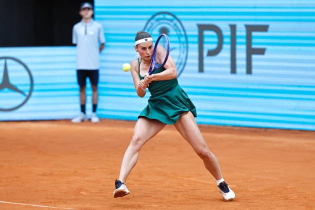 Marta Kostyuk (UKR), APRIL 27, 2026 - Tennis : Marta Kostyuk during singles round of 16 match against Caty McNally on the WTA, Tennis Damen tour 1000 tournaments Mutua Madrid Open tennis tournament at the Caja Magica in Madrid, Spain. Noxthirdxpartyxsales  aflo_328491606