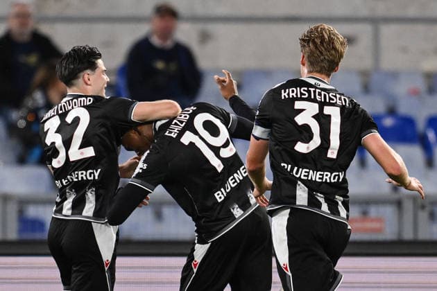 Dc Roma 27 04 2026 - campionato di calcio serie A Lazio-Udinese foto Domenico Cippitelli Image nella foto: esultanza gol Kingsley Ehizibue 