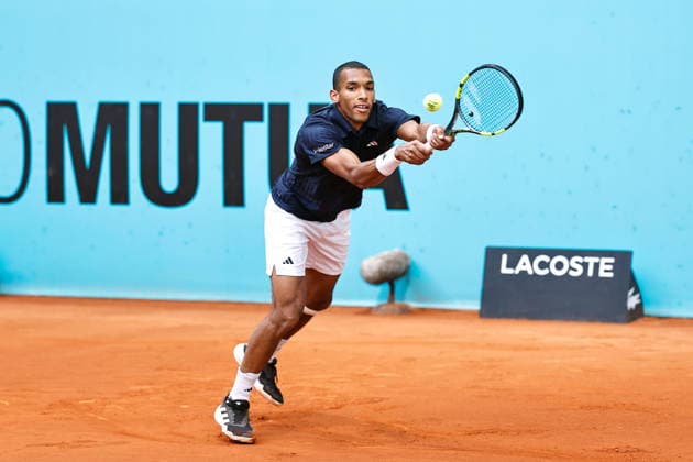 Felix Auger-Aliassime (CAN), APRIL 27, 2026 - Tennis : Felix Auger-Aliassime during singles Round of 32 match against Alexander Blockx on the ATP, Tennis Herren tour Masters 1000 tournaments Mutua Madrid Open tennis tournament at the Caja Magica in Madrid, Spain. Noxthirdxpartyxsales  aflo_328491859