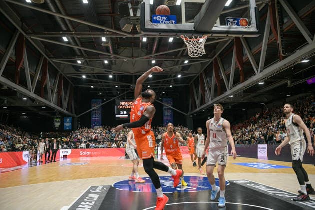 asyCredit Basketball Bundesliga, Matchday 31, Niners Chemnitz BMA365 Bamberg Baskets 27 04 2026 from 20 Copyright: xEHLxMedia MichelxKöhlerx 20262704-Niners Chemnitz-Bamberg Baskets_047