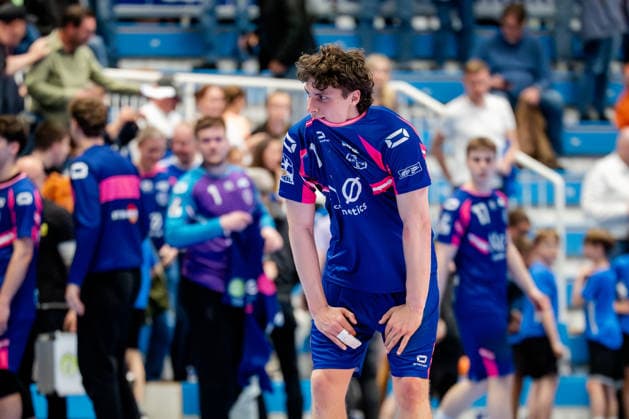 Dormagen, 27 04 2026, Handball, Men, 2 Bundesliga, 29 Matchday, 2025 2026 TSV Bayer Dormagen 1 VFL Potsdam Krischa Leis TSV Bayer Dormagen, 7 disappointed after match