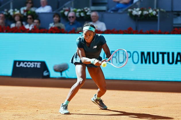 Coco Gauff (USA), APRIL 27, 2026 - Tennis : Coco Gauf during singles round of 16 match against Linda Noskova on the WTA, Tennis Damen tour 1000 tournaments Mutua Madrid Open tennis tournament at the Caja Magica in Madrid, Spain. Noxthirdxpartyxsales  aflo_328492304