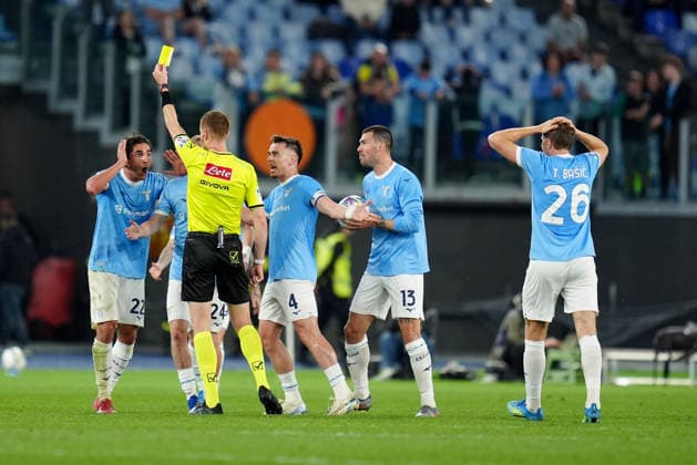 SS Lazio v Udinese Calcio - Serie A Enilive Matteo Cancellieri of SS Lazio looks dejected after receiving a yellow card during the serie Serie A Enilive match between SS Lazio and Udinese Calcio at Olimpico on April 27, 2026 in Rome, Italy Rome Stadio Olimpico Lazio Italy Copyright: xGiuseppexMaffiax 260427_SerieA_Lazio-Udinese_GM_05762