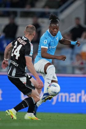 Lazio™s Tijjani Noslin Udinese™s Jakub Piotrowski during the Serie A EniLive soccer match between Lazio and Udinese at the Rome s Olympic stadium, Italy - Monday April 27, 2026 - Soccer ( Photo by Alfredo Falcone LaPresse )  Copyright: xAlfredoxFalcone LaPressex