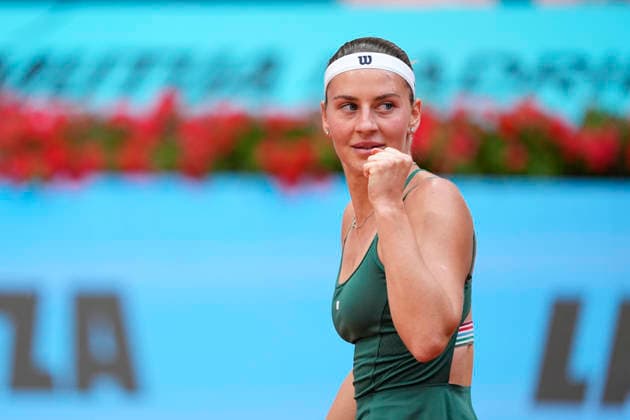 April 27, 2026, Madrid, Madrid, Spain: Marta Kostyuk of Ukraine reacts against Caty McNally of USA during the Mutua Madrid Open 2026, ATP, Tennis Herren Masters 1000 and WTA, Tennis Damen 1000, at La Caja Magica on April 27, 2026 in Madrid, Spain. Madrid Spain - ZUMAa181 20260427_zaa_a181_438 Copyright: xOscarxJ.xBarrosox