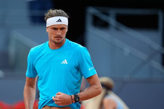 April 27, 2026, Madrid, Madrid, Spain: Alexander Zverev of Germany reacts against Terence Atmane of France during the Mutua Madrid Open 2026, ATP, Tennis Herren Masters 1000 and WTA, Tennis Damen 1000, at La Caja Magica on April 27, 2026 in Madrid, Spain. Madrid Spain - ZUMAa181 20260427_zaa_a181_505 Copyright: xDennisxAgyemanx