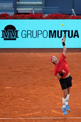 April 27, 2026, Madrid, Madrid, Spain: Terence Atmane of France in action against Alexander Zverev of Germany during the Mutua Madrid Open 2026, ATP, Tennis Herren Masters 1000 and WTA, Tennis Damen 1000, at La Caja Magica on April 27, 2026 in Madrid, Spain. Madrid Spain - ZUMAa181 20260427_zaa_a181_506 Copyright: xDennisxAgyemanx
