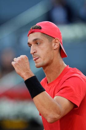 April 27, 2026, Madrid, Madrid, Spain: Terence Atmane of France reacts against Alexander Zverev of Germany during the Mutua Madrid Open 2026, ATP, Tennis Herren Masters 1000 and WTA, Tennis Damen 1000, at La Caja Magica on April 27, 2026 in Madrid, Spain. Madrid Spain - ZUMAa181 20260427_zaa_a181_495 Copyright: xDennisxAgyemanx