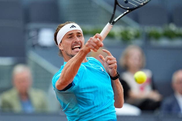 April 27, 2026, Madrid, Madrid, Spain: Alexander Zverev of Germany in action against Terence Atmane of France during the Mutua Madrid Open 2026, ATP, Tennis Herren Masters 1000 and WTA, Tennis Damen 1000, at La Caja Magica on April 27, 2026 in Madrid, Spain. Madrid Spain - ZUMAa181 20260427_zaa_a181_491 Copyright: xDennisxAgyemanx