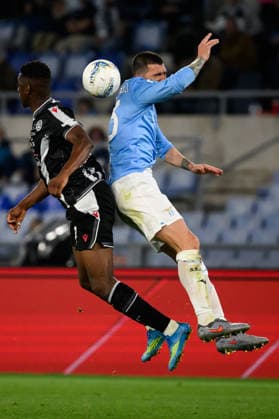Idrissa Gueye of Udinese Calcio and Alessio Romagnoli of SS Lazio compete for the ball during the Serie A 2025 2026 football match between SS Lazio and Udinese Calcio at Stadio Olimpico in Rome (Italy), April 27, 2026. AndreaxStaccioli