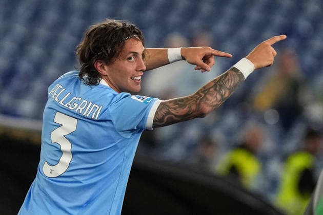 Luca Pellegrini of SS Lazio celebrates after scoring the goal of 1-1 during the Serie A 2025 2026 football match between SS Lazio and Udinese Calcio at Stadio Olimpico in Rome (Italy), April 27, 2026. AntoniettaxBaldassarre