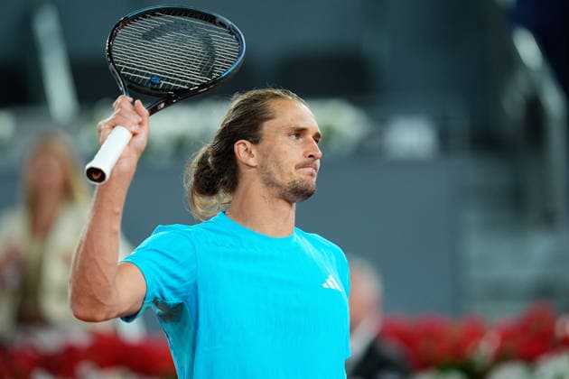 April 27, 2026, Madrid, Madrid, Spain: Alexander Zverev of Germany celebrates the victory against Terence Atmane of France during the Mutua Madrid Open 2026, ATP, Tennis Herren Masters 1000 and WTA, Tennis Damen 1000, at La Caja Magica on April 27, 2026 in Madrid, Spain. Madrid Spain - ZUMAa181 20260427_zaa_a181_545 Copyright: xDennisxAgyemanx