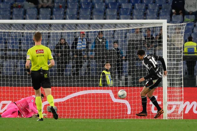Udinese s Arthur Atta goal 2-2 during the Italian Football Championship League A 2025 2026 match between SS Lazio vs Udinese Calcio at the Olimpic Stadium in Rome on 27 April 2026.  Copyright: xFabrizioxCorradetti IPAxSportx xipa-agency.netx xx IPA_74280383 IPA_Agency_IPA74280383