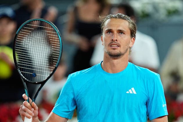 April 27, 2026, Madrid, Madrid, Spain: Alexander Zverev of Germany celebrates the victory against Terence Atmane of France during the Mutua Madrid Open 2026, ATP, Tennis Herren Masters 1000 and WTA, Tennis Damen 1000, at La Caja Magica on April 27, 2026 in Madrid, Spain. Madrid Spain - ZUMAa181 20260427_zaa_a181_551 Copyright: xDennisxAgyemanx