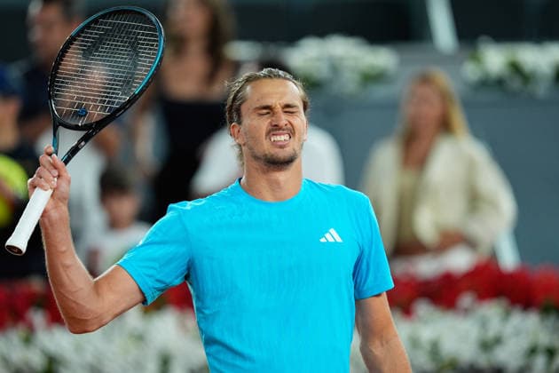 April 27, 2026, Madrid, Madrid, Spain: Alexander Zverev of Germany celebrates the victory against Terence Atmane of France during the Mutua Madrid Open 2026, ATP, Tennis Herren Masters 1000 and WTA, Tennis Damen 1000, at La Caja Magica on April 27, 2026 in Madrid, Spain. Madrid Spain - ZUMAa181 20260427_zaa_a181_548 Copyright: xDennisxAgyemanx