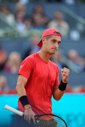April 27, 2026, Madrid, Madrid, Spain: Terence Atmane of France reacts against Alexander Zverev of Germany during the Mutua Madrid Open 2026, ATP, Tennis Herren Masters 1000 and WTA, Tennis Damen 1000, at La Caja Magica on April 27, 2026 in Madrid, Spain. Madrid Spain - ZUMAa181 20260427_zaa_a181_520 Copyright: xDennisxAgyemanx